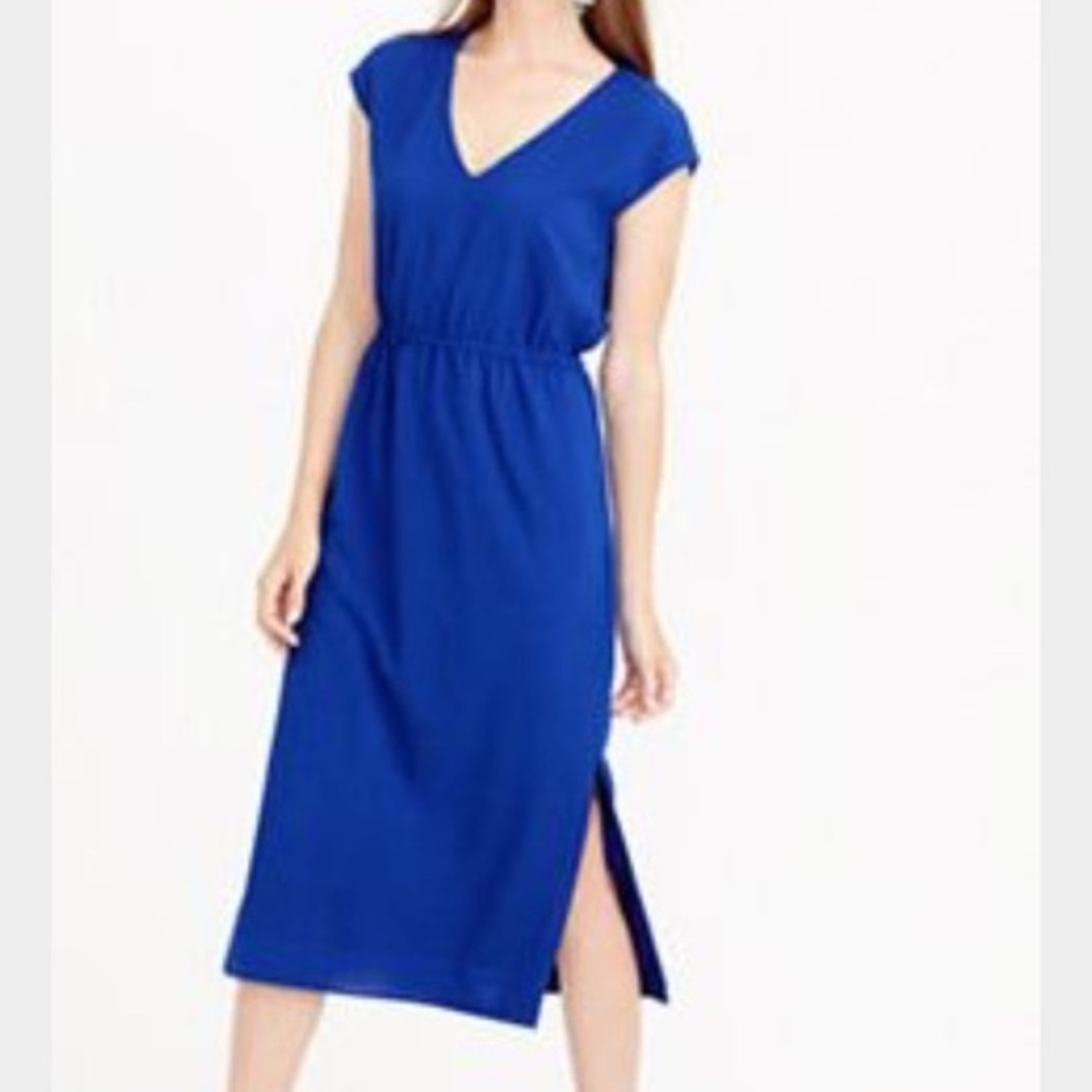 J.Crew Perforated Drapey side slit dress EUC sz8
